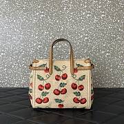 Colestore Valentino Garavani Antibes Small Shopping Bag In Jacquard Raffia With Cherryfic Pattern 22x19x12cm - 2