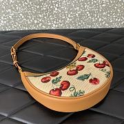 Colestore Valentino Vlogo Signature Mini Hobo Bag In Jacquard Raffia With Cherryfic Pattern 20x12x4cm - 6