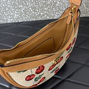 Colestore Valentino Vlogo Signature Mini Hobo Bag In Jacquard Raffia With Cherryfic Pattern 20x12x4cm - 5