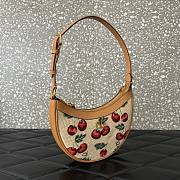 Colestore Valentino Vlogo Signature Mini Hobo Bag In Jacquard Raffia With Cherryfic Pattern 20x12x4cm - 2