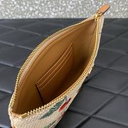 Colestore Valentino Vlogo Signature Pouch In Jacquard Raffia With Cherryfic Pattern 24x16x1cm - 3