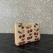 Colestore Valentino Vlogo Signature Pouch In Jacquard Raffia With Cherryfic Pattern 24x16x1cm - 2