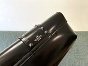 Colestore Valentino Garavani Rockstud Patent Leather Shoulder Bag Black 26x13x7cm - 6