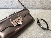 Colestore Valentino Garavani Rockstud Patent Leather Shoulder Bag Black 26x13x7cm - 4