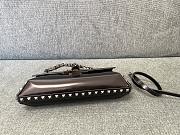 Colestore Valentino Garavani Rockstud Patent Leather Shoulder Bag Black 26x13x7cm - 3