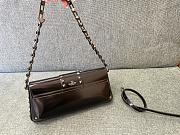 Colestore Valentino Garavani Rockstud Patent Leather Shoulder Bag Black 26x13x7cm - 2