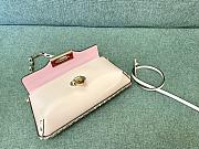 Colestore Valentino Garavani Rockstud Patent Leather Shoulder Bag Beige Pink 26x13x7cm - 6
