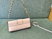 Colestore Valentino Garavani Rockstud Patent Leather Shoulder Bag Beige Pink 26x13x7cm - 2