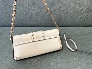 Colestore Valentino Garavani Rockstud Patent Leather Shoulder Bag White 26x13x7cm - 3