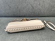 Colestore Valentino Garavani Rockstud Patent Leather Shoulder Bag White 26x13x7cm - 2