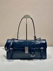 Colestore Prada Large Leather Handbag Navy Blue 38x17.5x11cm - 1