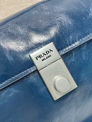 Colestore Prada Large Leather Handbag Navy Blue 38x17.5x11cm - 5