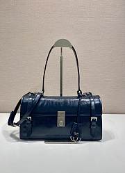 Colestore Prada Medium Leather Handbag Navy Blue 32x16.5x10cm - 1