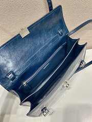 Colestore Prada Medium Leather Handbag Navy Blue 32x16.5x10cm - 6