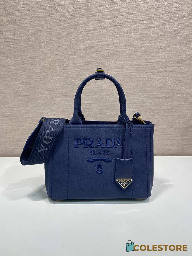 Colestore Prada Jardiniere Small Cotton Canvas Handbag 26x19x15cm - 1