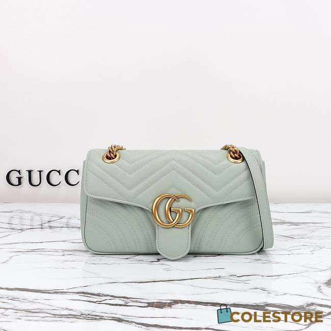 Colestore Gucci GG Marmont Shoulder Bag Pale Green 26x15x7cm - 1