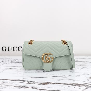 Colestore Gucci GG Marmont Shoulder Bag Pale Green 26x15x7cm