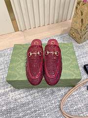 Colestore Gucci Horsebit Crystal Mule Loafers Red - 1