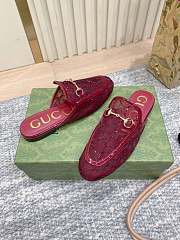 Colestore Gucci Horsebit Crystal Mule Loafers Red - 6