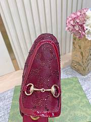 Colestore Gucci Horsebit Crystal Mule Loafers Red - 5