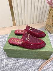 Colestore Gucci Horsebit Crystal Mule Loafers Red - 2