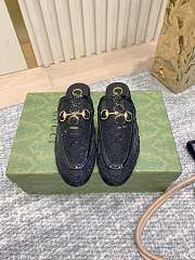 Colestore Gucci Horsebit Crystal Mule Loafers Black - 1