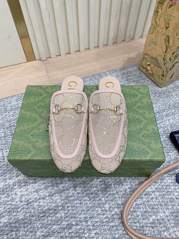 Colestore Gucci Horsebit Crystal Mule Loafers Beige