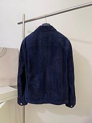 Colestore Brunello Cucinelli Suede Business Jacket Navy Blue - 5