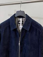 Colestore Brunello Cucinelli Suede Business Jacket Navy Blue - 4