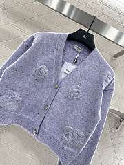 Colestore Chanel Double-C Logo Knitted Cardigan Lilac - 4
