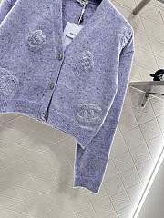 Colestore Chanel Double-C Logo Knitted Cardigan Lilac - 3