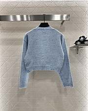 Colestore Chanel Double-C Logo Knitted Cardigan Light Blue - 6