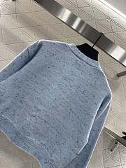 Colestore Chanel Double-C Logo Knitted Cardigan Light Blue - 3