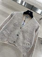 Colestore Chanel Double-C Logo Knitted Cardigan Light Beige - 2