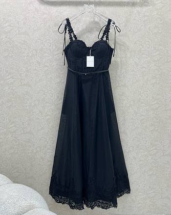 Colestore Zimmermann Solid Color Lace Slip Dress Black