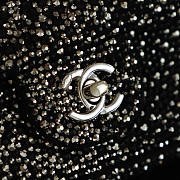 Colestore Chanel Crystal Classic Flap Bag Metal Silver & Black 20x10x7cm - 6