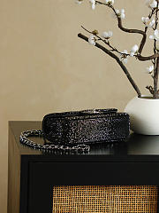 Colestore Chanel Crystal Classic Flap Bag Metal Silver & Black 20x10x7cm - 5