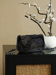 Colestore Chanel Crystal Classic Flap Bag Metal Silver & Black 20x10x7cm - 2