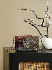 Colestore Chanel Crystal Classic Flap Bag Metal Gold & Black & Red 20x10x7cm - 1