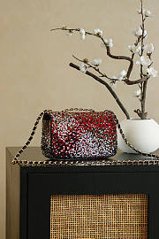 Colestore Chanel Crystal Classic Flap Bag Metal Gold & Black & Red 20x10x7cm - 2