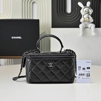 Colestore Chanel Vanity Rectangular Top Handle So Black Lambskin 17cm