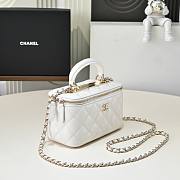 Colestore Chanel Vanity Rectangular Top Handle White Lambskin 17cm - 5