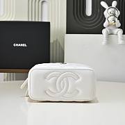Colestore Chanel Vanity Rectangular Top Handle White Lambskin 17cm - 4