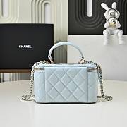 Colestore Chanel Vanity Rectangular Top Handle Light Blue Lambskin 17cm - 6