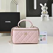 Colestore Chanel Vanity Rectangular Top Handle Light Pink Lambskin 17cm - 1
