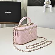 Colestore Chanel Vanity Rectangular Top Handle Light Pink Lambskin 17cm - 5