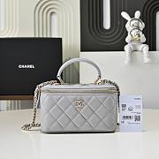 Colestore Chanel Vanity Rectangular Top Handle Grey Lambskin 17cm - 1