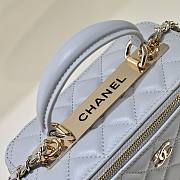 Colestore Chanel Vanity Rectangular Top Handle Grey Lambskin 17cm - 6