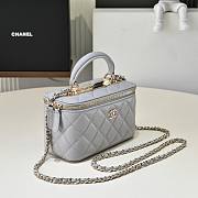 Colestore Chanel Vanity Rectangular Top Handle Grey Lambskin 17cm - 5