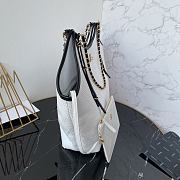 Colestore Chanel Maxi Shopping Bag Calfskin & Gold-Tone Metal White 36×59×13cm - 5